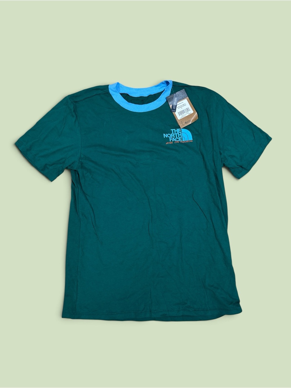 NWT The North Face Men’s Green Ringer Logo T-Shirt SIZE M
